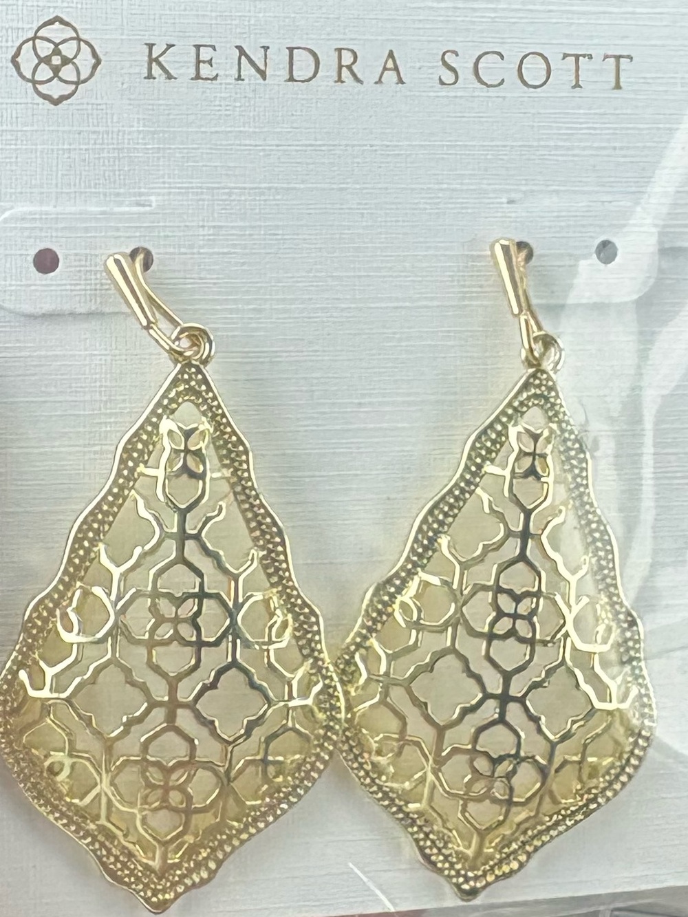 Addie Gold Drop Earrings in Gold Filigree Mix